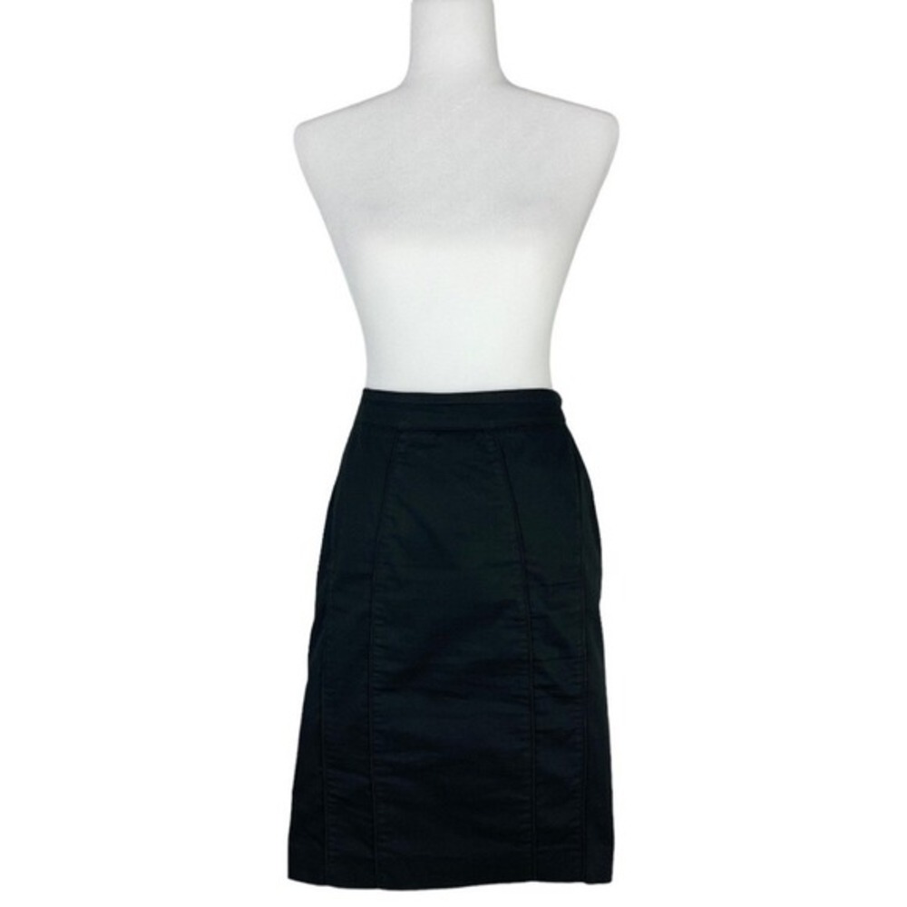 Burberry London Womens Black Panelled Cotton Blend Pencil‎ Skirt USA 6 ITA 40